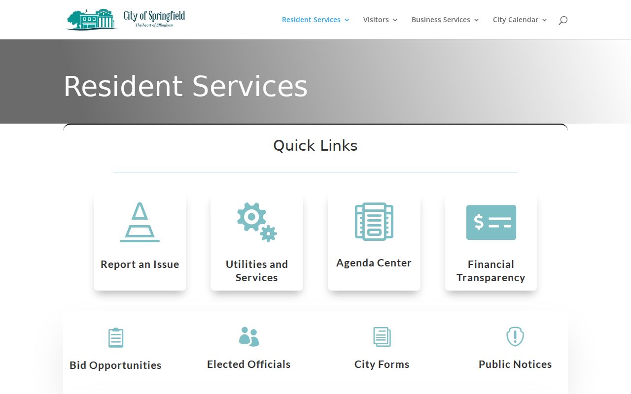 Springfield City Hall and Police Department criminal records contact page